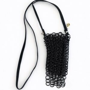 Black Chainmail Crossbody Cell Phone Bag